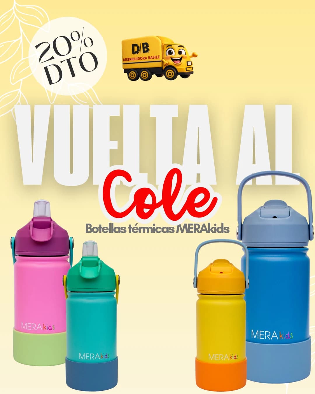 Carrusel de Distribuidora Basile: «Vuelta al cole», botellas térmicas MERAkids con 20% de descuento